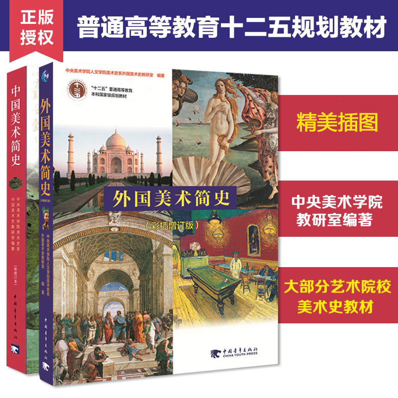 中国美术简史 新修订本+外国美术简史彩插增订本中外世界美术简史 高等教育艺术院校中央美术学院教材书籍考研笔记中国青年出版社K