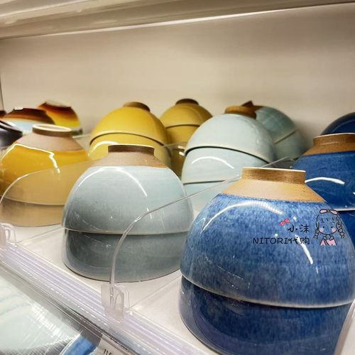 NITORI宜得利 日式11.5cm饭碗 牛仔蓝土耳其蓝陶瓷碗 17.5cm大碗