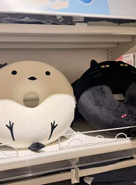 NITORI宜得利 新品低反弹坐垫 小肥啾黑猫圆形坐垫靠垫家用办公用
