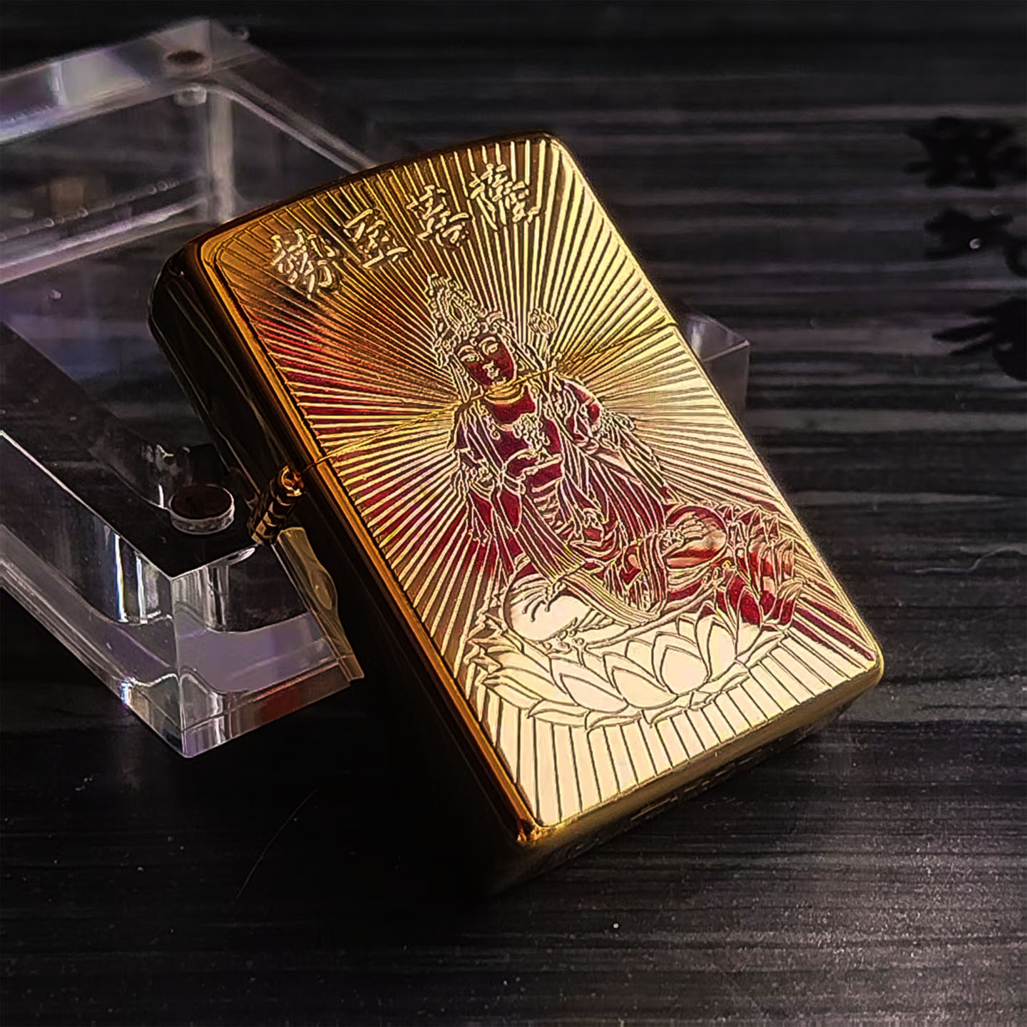 原装专柜正品zippo打火机日韩版纯铜雕刻般若心经观音菩萨限量版