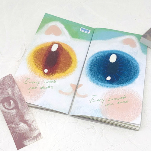 TN标准「猫眼本」标准手绘猫咪内芯原创特种纸32P手帐水果纸薄本