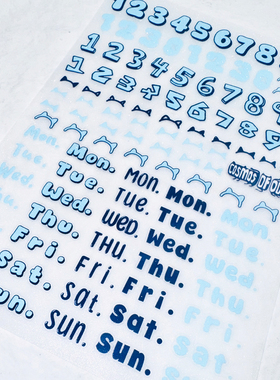 「Cat Everyday」原创手帐贴纸pet闪砂双透 切膜星期数字功能猫咪