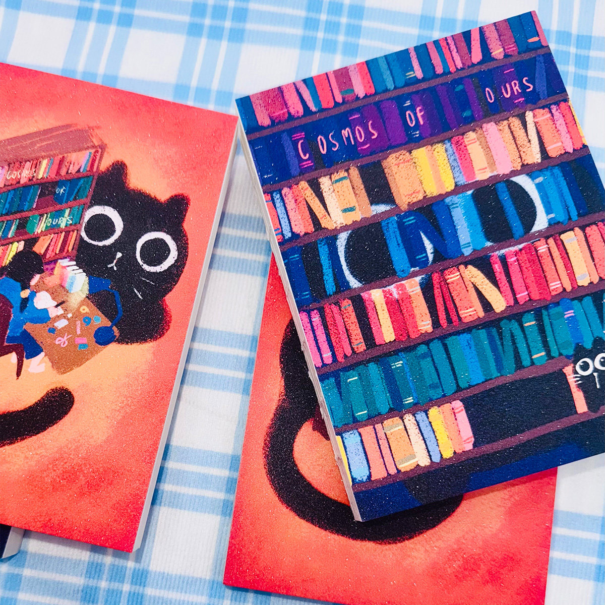 A6空白厚本「暖猫」「酷猫」手绘猫咪治愈绘本 原创裸脊闪砂220