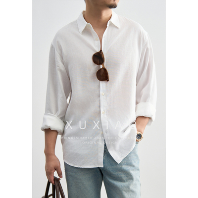 XUXIAO徐潇莱赛尔亚麻复古衬衫