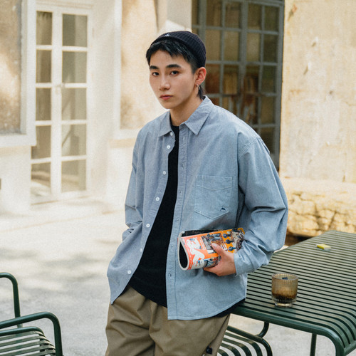 BDCT春秋复古刺绣长袖衬衫外套