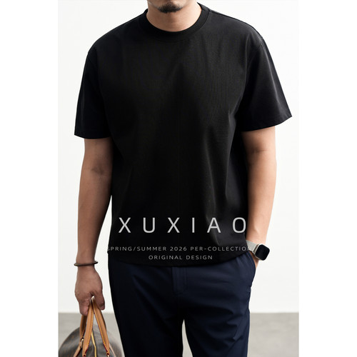 XUXIAO徐潇凉感日系纯色短袖T恤