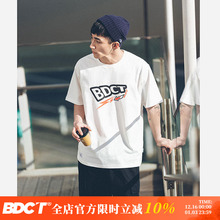 BDCT 夏季闪电箭头印花短袖T恤男女休闲宽松日系潮牌情侣装体恤衫