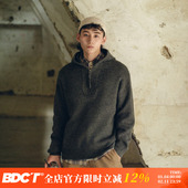 针织衫 BDCT 日系休闲重磅半拉链连帽套头毛衣男女纯色秋冬季 上衣