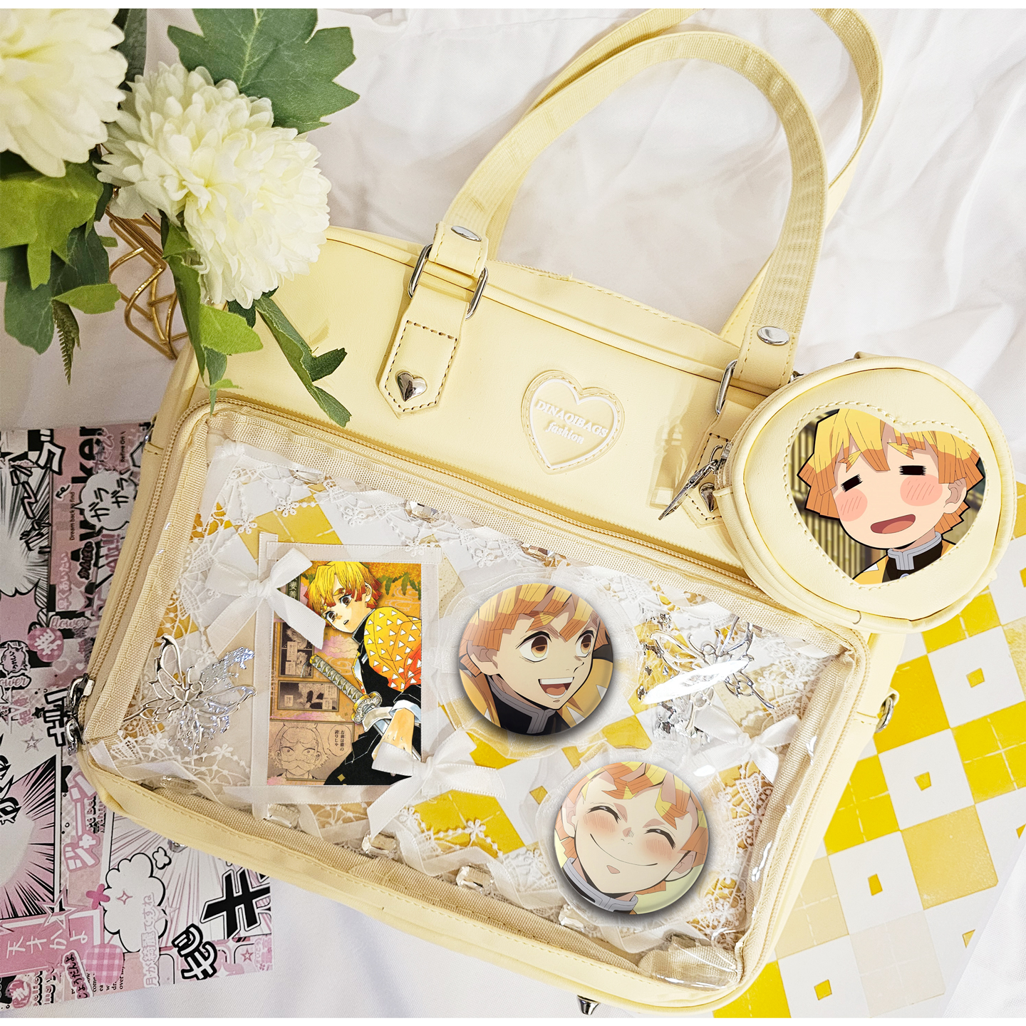 我妻善逸吧唧痛包周边谷子单肩包斜挎包托特包可定制高颜值大食量