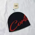 Black and Red Co Lettering Beanie