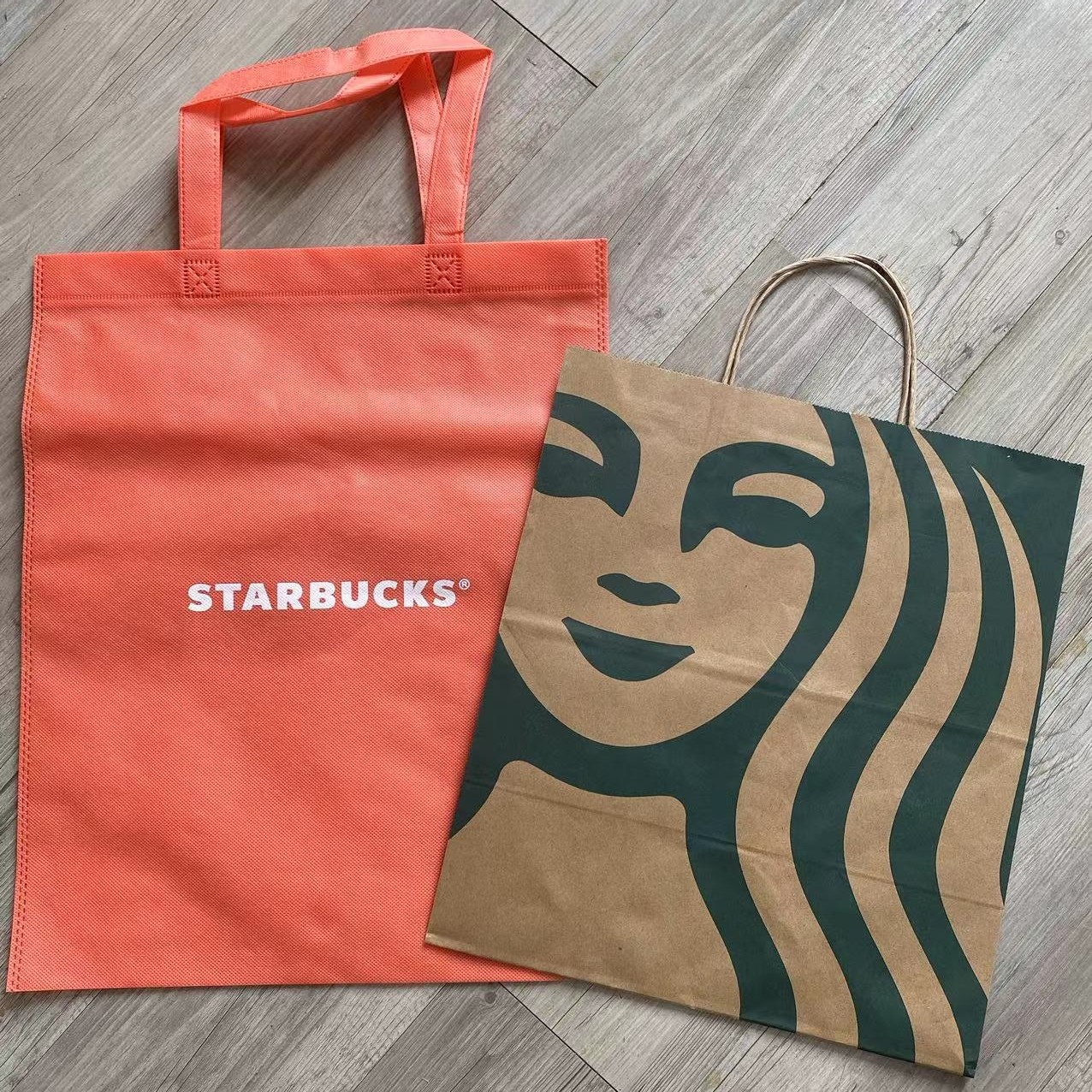 星巴克包装袋经典牛皮简约礼袋女神手提袋橙色无纺布送人纸袋子,收纳整理,购物袋/环保袋/帆布袋,淘宝优惠券,粉丝福利购,淘宝优惠卷