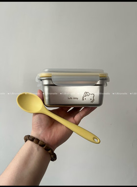 新304钢便当盒！可微波炉上班带饭小饭盒密封保鲜盒KT水果盒