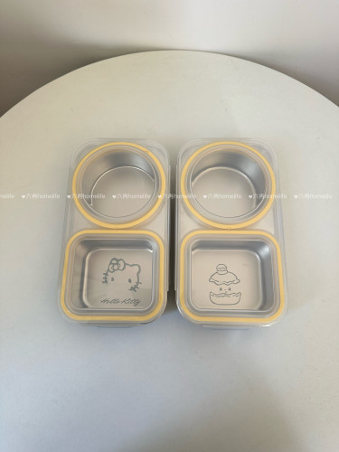 新2格减肥小饭盒食品级304不锈钢卡通饭盒儿童饭盒密封小餐盒可微