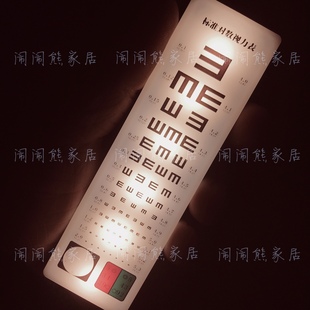 打工牛马视力表冰箱贴磁吸小夜灯3d充电迷你小灯箱娃娃屋微缩摆件