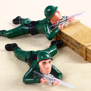 爬行小人玩具打枪发光小兵抖音同款匍匐小人爬兵搞笑儿童玩具