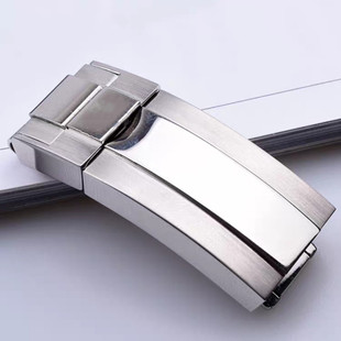 代用劳力士日志皮带表扣胶带扣子迪通拿黑绿水鬼游艇折叠扣16mm