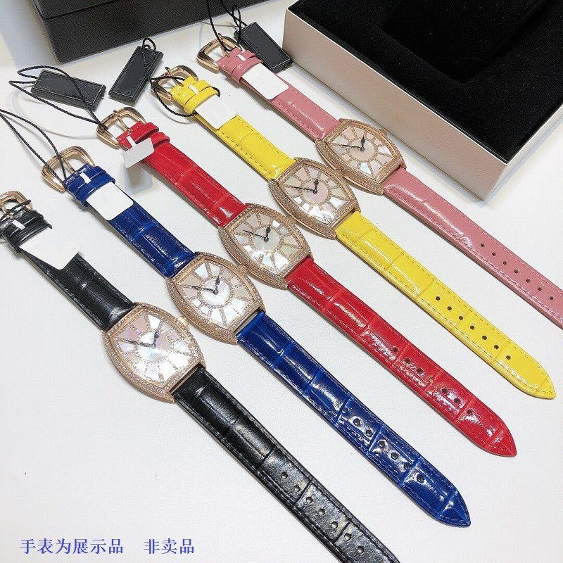 代用法兰克穆勒法穆兰女表1752 5850皮带针扣钻扣真皮表带17 18mm