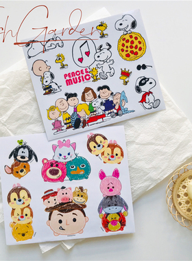 FISHGARDEN 一大张 史努比 TSUM 卡通 防水 贴纸