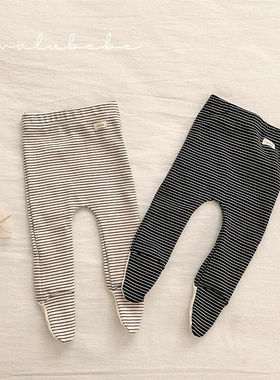 valu条纹连脚打底裤！筱筱QZ~韩国童装代购26春款婴幼儿小童长裤