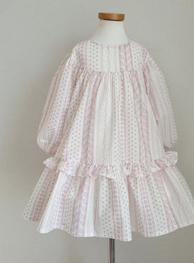 Eclair印花甜美连衣裙！韩国童装代购2026春女童中小童连衣裙