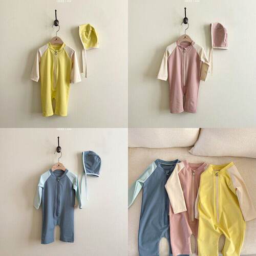 HEREIAM婴幼儿泳衣套装!QZ韩国童装代购2026夏儿童长袖长裤沙滩服