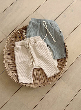 valu条纹百搭休闲裤！筱筱QZ~韩国童装代购26春款婴幼儿小童长裤