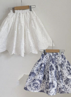 Eclair刺绣印花甜美半身裙！韩国童装代购2026春女童中小童半身裙