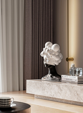 【可开发票】北欧女人像雕塑摆件