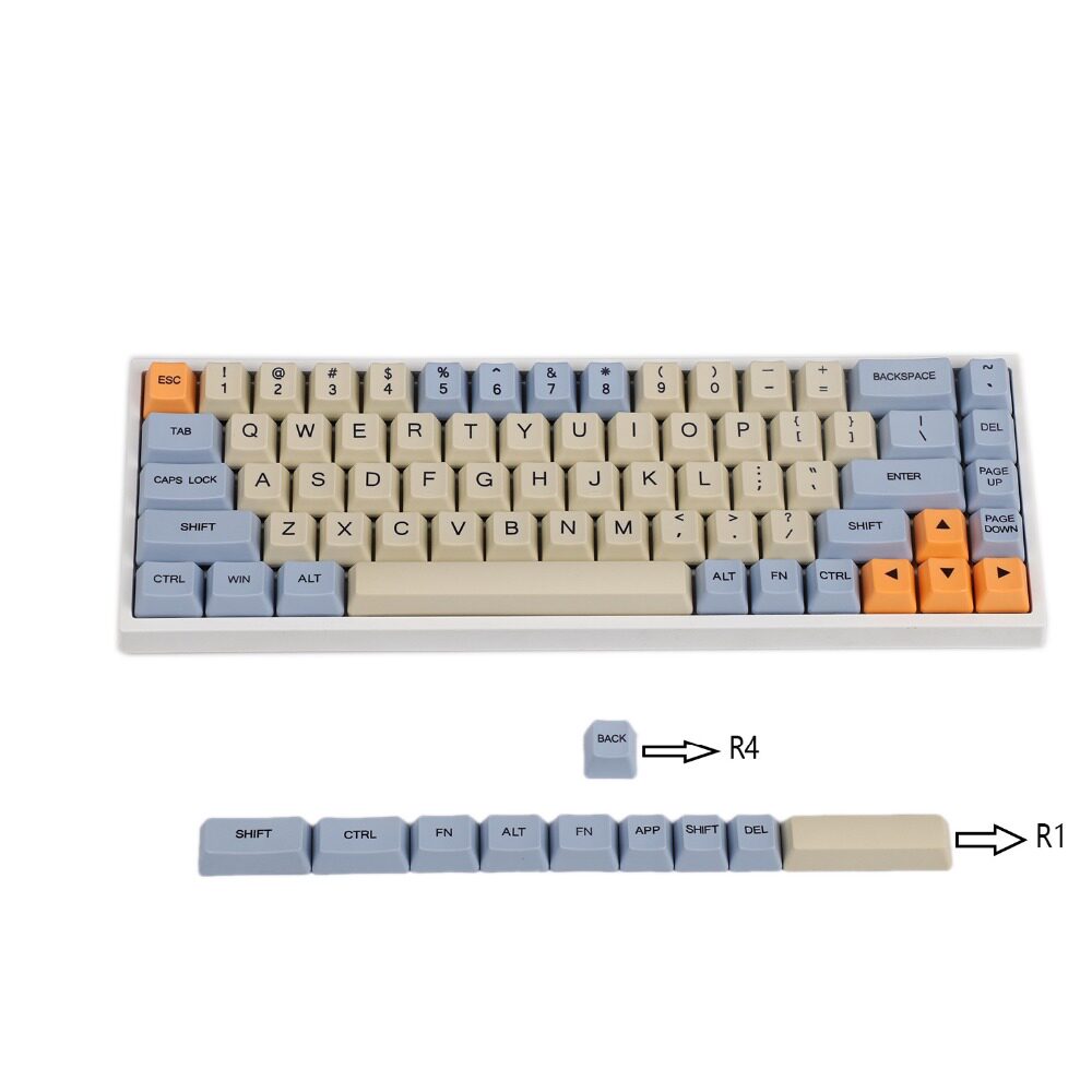 PBT 승화 OEM 매우 두꺼운 1.5MM 68 키 64 키 왼쪽 시프트 64 비 왼쪽 시프트 미니라 보조 키캡