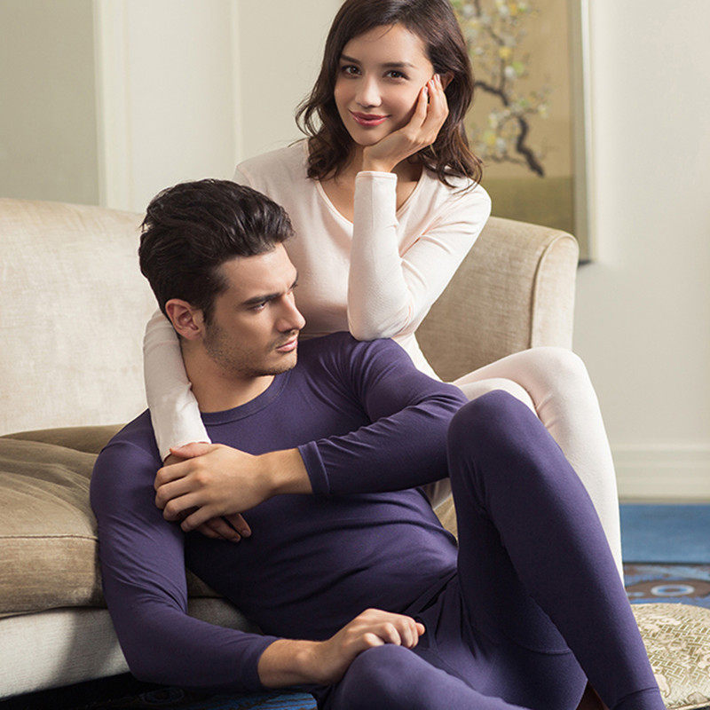 三枪内衣纯棉男士秋冬薄款圆领长袖长裤针织秋衣秋裤保暖打底套装