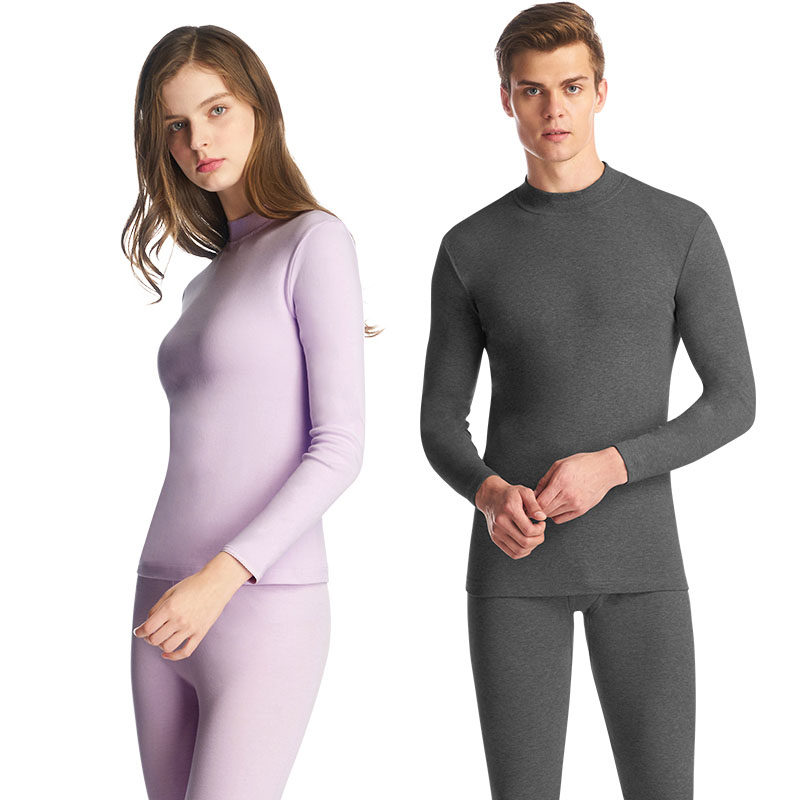 三枪秋衣女纯棉中厚秋冬长袖半高领棉毛衫单件内穿保暖上衣打底衫