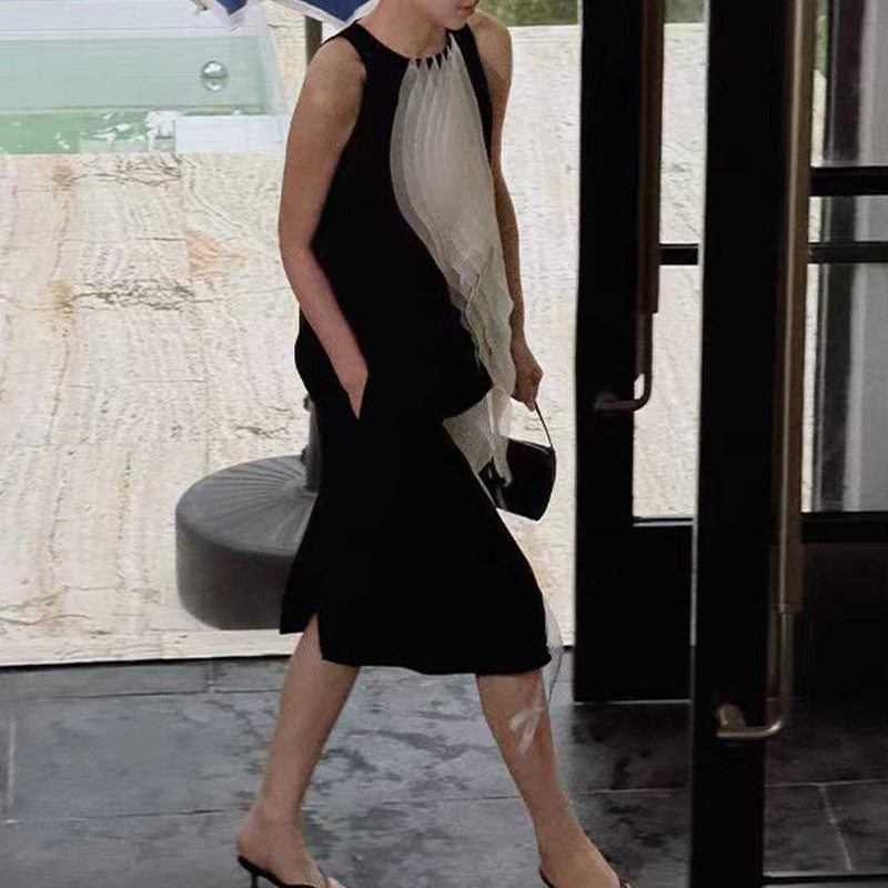 现货 韶华浮光2026新款背心上衣+半身裙女夏套装挂脖宽松无袖