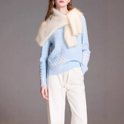 2025秋冬季新款针织衫绞花肌理毛衫女D404ZM214M00