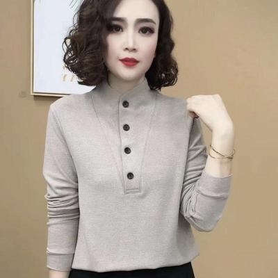 秋冬款加厚长袖打底宽松T恤