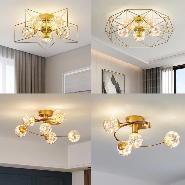 满天星卧室房间铁艺小客厅吸顶灯