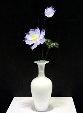 淄博琉璃荷花手工非遗摆件