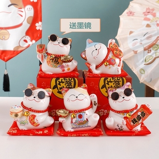 招财猫摆件店铺前台开业创意客厅存钱罐家居客厅装饰乔迁新居礼品
