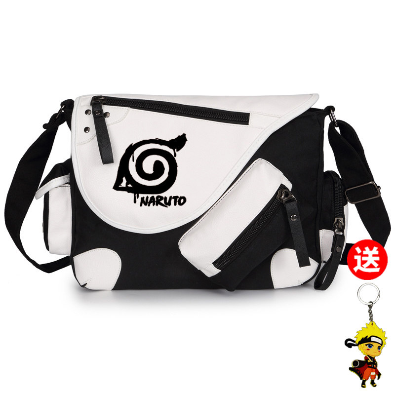 火影忍者斜挎包男款学生补课包大容量实用型潮牌帆布高级感单肩包