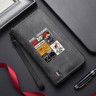 马里奥长款钱包男款日韩风潮青年学生大容量拉链零钱包卡包手拿包