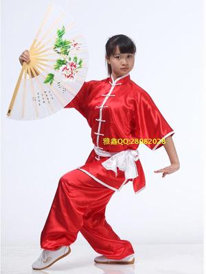 龙拳短袖长拳服太极武术服弹力缎