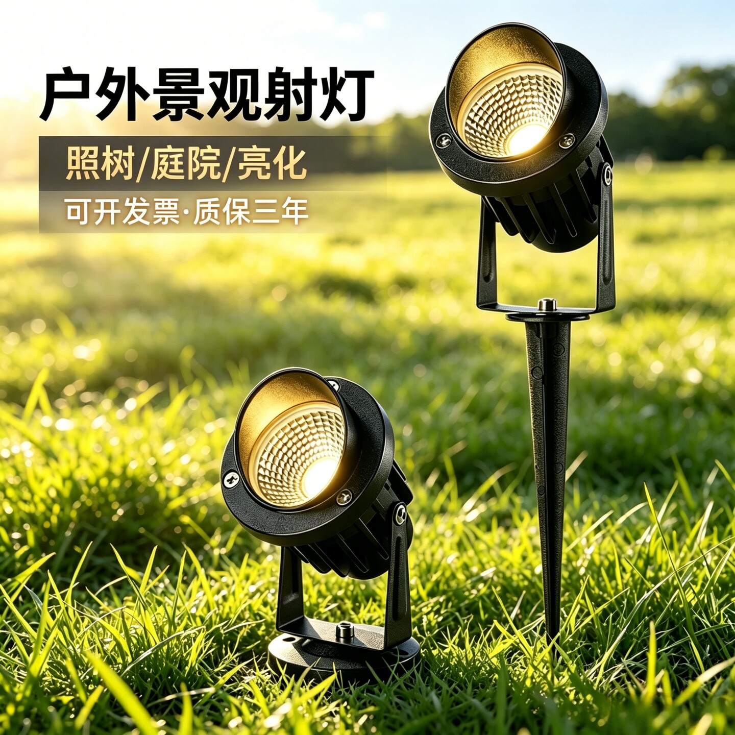LED照树灯景观灯射树灯插地灯户外防水庭院园林投光灯室外草坪灯