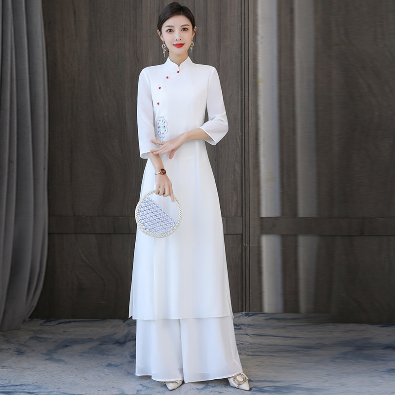 夏季中式禅意女装两件套仙气茶服