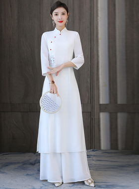 汉服女中国风套装改良旗袍连衣裙夏季中式禅意女装两件套仙气茶服