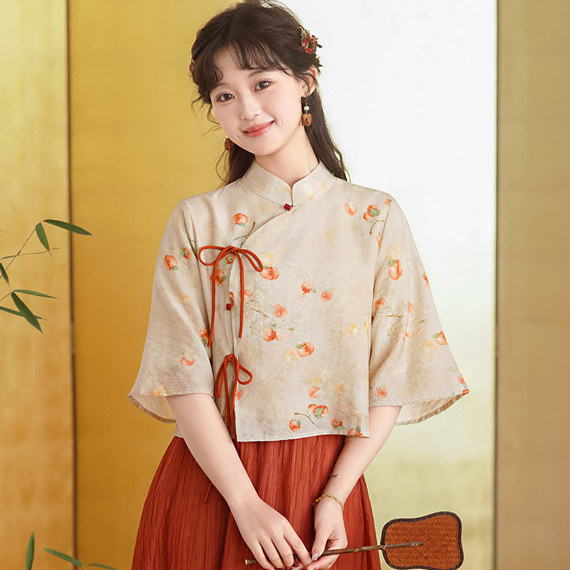 改良日常立领汉服套裙春款中国风女气质唐装新中式上衣