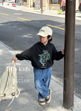 尔菲梵EC潮牌春秋天季款小童装男宝长袖纯棉套头英文卫衣上衣