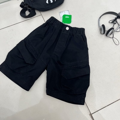 尔菲梵EC潮牌EFF夏天季款男中大童纯棉5五分短斜口袋工装中裤子