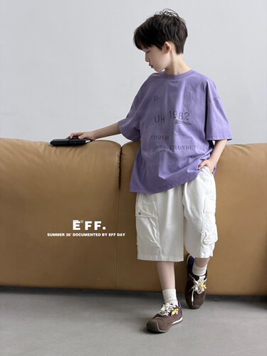 EFF尔菲梵潮牌Ec中大男童装夏天季新款韩版设计款短袖纯棉t恤衫酷