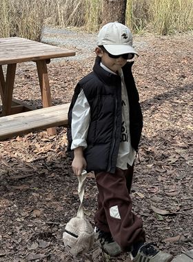 尔菲梵EC潮牌EFF男冬天季厚款中大童装保暖拉链丝棉背心马甲外套