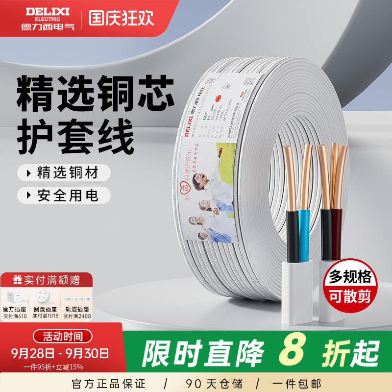 德力西纯铜护套线BVVB