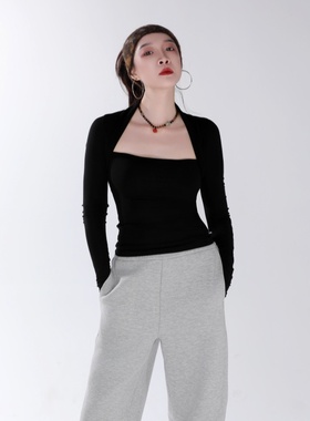 纪小白【颈间芭蕾】法式上衣自带胸垫澳绵羊毛日常舞蹈辣妹风秋冬